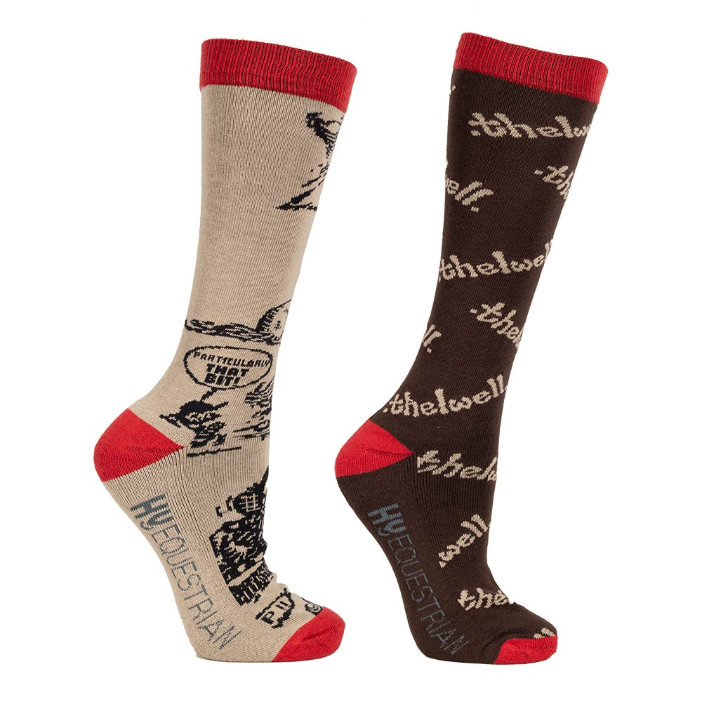 Hy Equestrian Thelwell Collection Comic Chaos Socks (Pack of 2) image 1